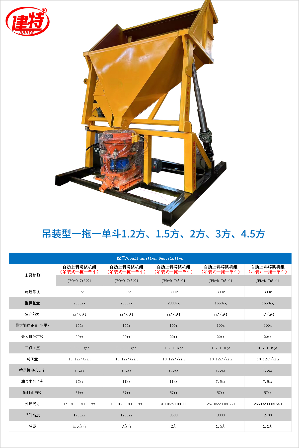 01-吊裝式一拖一單斗JPD-D 7m3×1（1.5方、2方、3方）